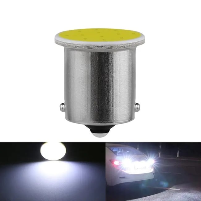 Set 2X Becuri Auto, Led P21W, BA15S, 12V, 3W, Lumina Alba