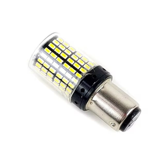 Set 2 becuri Led, BAY15D / 1157G, cu 2 faze P21/5w marsarier si pozitie, 144 SMD 3014, culoare alb, tensiune, 12v