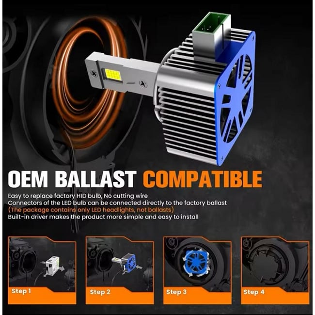 Set de 2 becuri conversie D3S plug and play 35W-55W, 10000LM, 6500K, Canbus