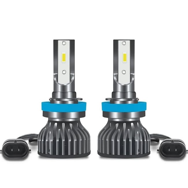Set 2 Becuri Led Auto, H11, 80W, Lumina Alb-Rece, 10000 Lumeni, 6000K, 9-48v, canbus