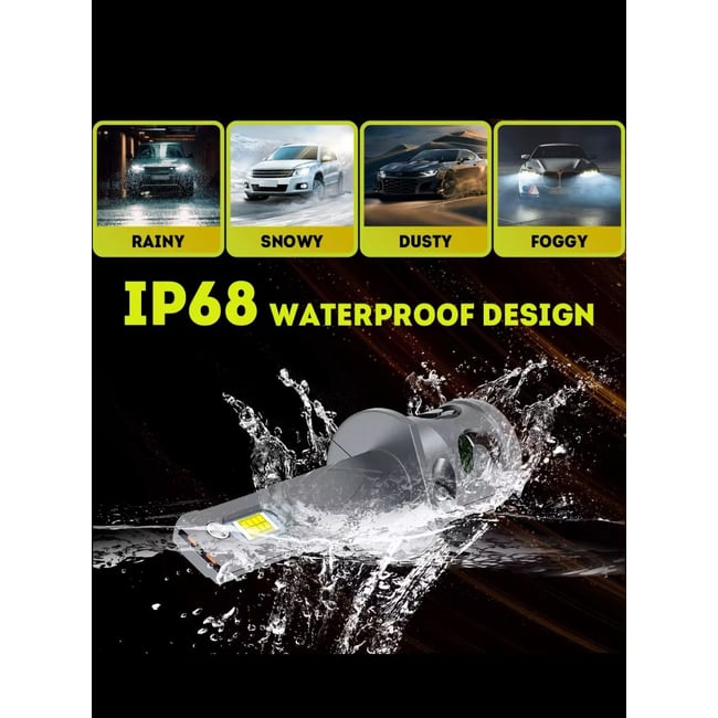 Set 2 Becuri Auto Led H1, 180W, Plug&Play, ventilator , 24000lm, 6000K, Ip68, 12v