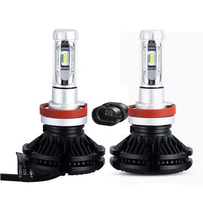 Set 2 becuri auto, LED H11, putere 50W, zes chip, temperatura 6000K, 6000lm, 12V, IP67, lumina alba