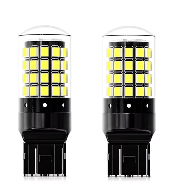Set 2 becuri auto, led t20, 130w, 12000lm, 6000k, 12v, 54 smd, 2 faze, alb