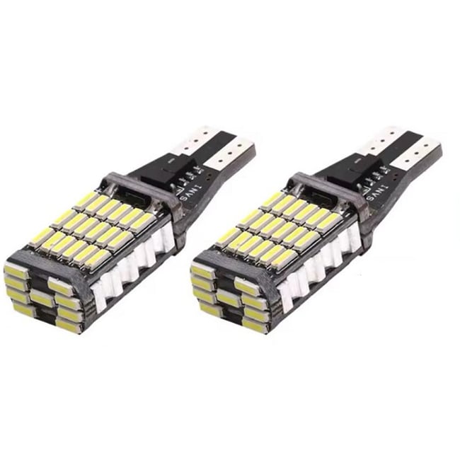 Set 2x Becuri Auto, Led T15, W16W, 1200lm, 6000k, 12v, 45 smd, alb