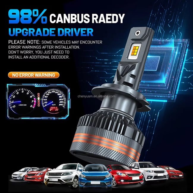 Set 2 becuri auto, Led H7 cu ventilator, 200w, 20000lm, canbus, premium, 9-32v, telecomanda ajustare lumina 6000k, 4300k, 3000k, flash, IP68