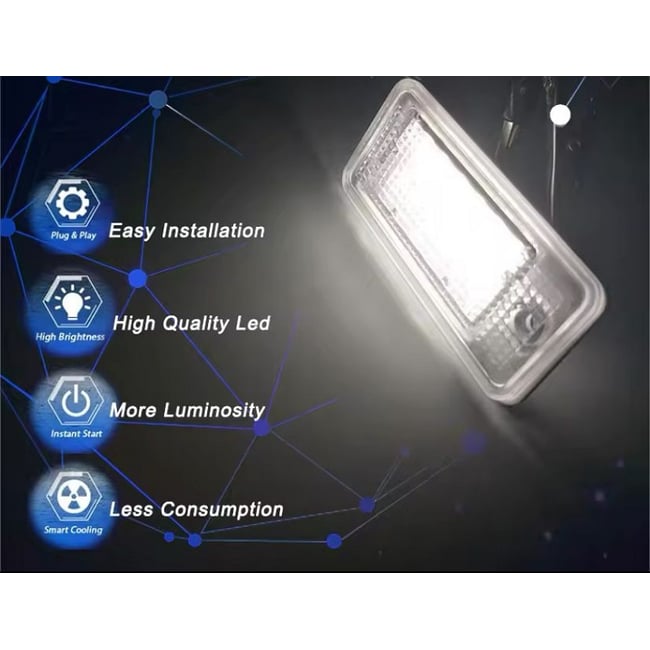 Set 2 lampi numar LED pentru audi a3, s3, a4 b7, s4 b7, rs4 b7, a6 c6, s6 c6, rs6 c6, a8, q7