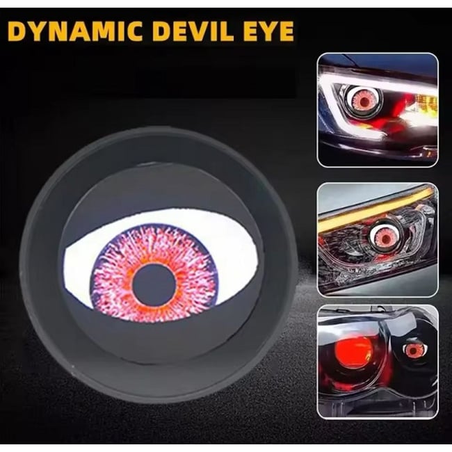 Set 2 lupe devil eyes cu display led 3 inch, control prin telecomanda, 8 moduri de iluminare, retrofit faruri sau proiectoare, compatibile cu diverse modele auto, rezistenta IP67