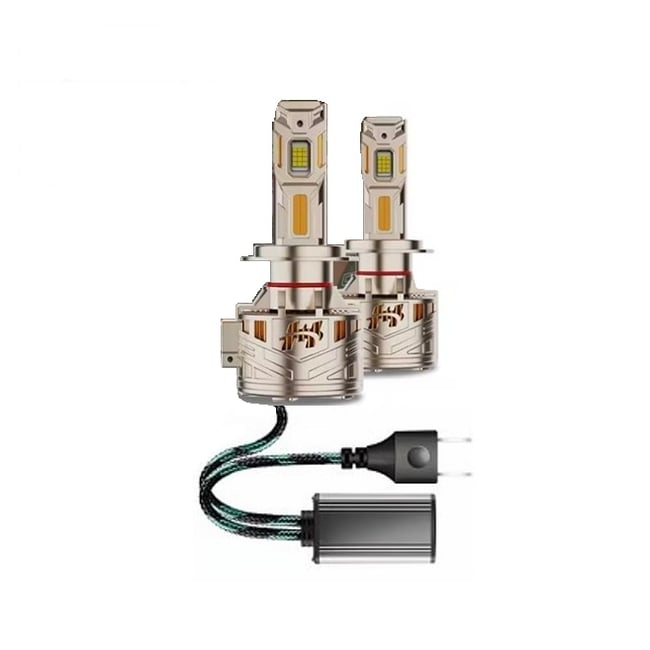 Set 2 becuri auto, Led H7 cu ventilator, 480w, 38.000lm, canbus, premium, tensiune 12v, lumina alba, +200%, ultra-performance