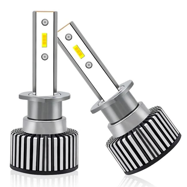 Set 2 Becuri Auto Led H1, 80W, Plug&Play, ventilator, 10000lm, 6000K, 9-32v