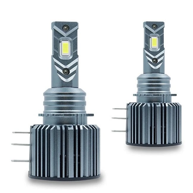 Set 2 becuri auto, led h15 cu ventilator, 70W, plug&play, 12V, 6000lm, alb