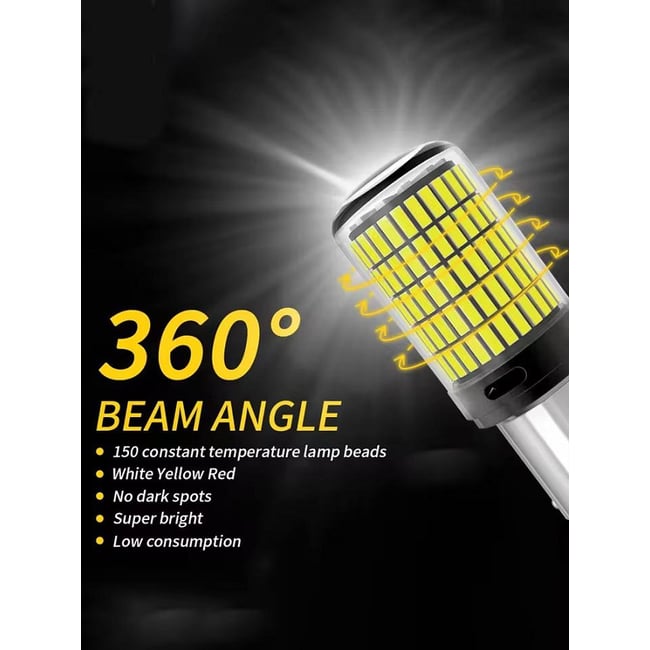 Set 2 Becuri Auto, 24V Led P21W, 20W, BA15S, Lumina Alba, Pozitie Si Marsarier, 3014 SMD