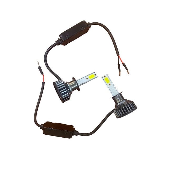 Set 2 becuri auto, led H1, 100w, ventilator racire, 6000k, 12000lm, 9-32V, alb