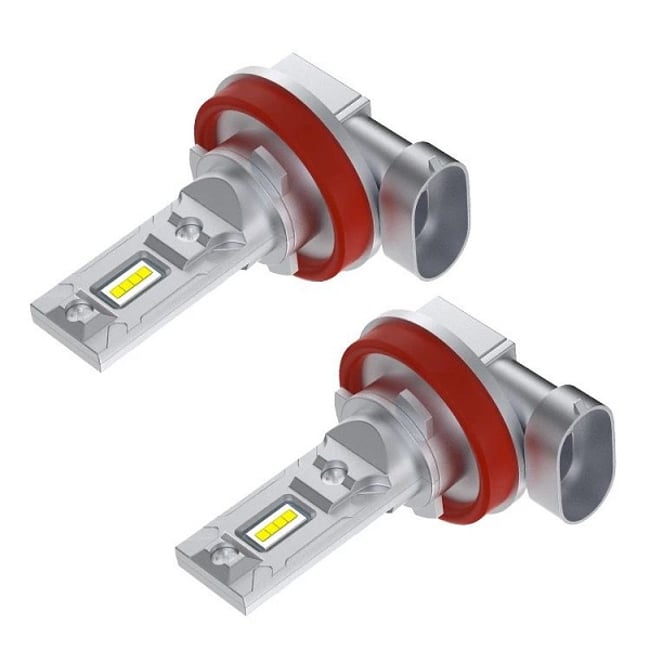 Set 2 Becuri Led Auto, H11, 120W, Lumina Alb-Rece, 15.000 Lumeni, 6000K