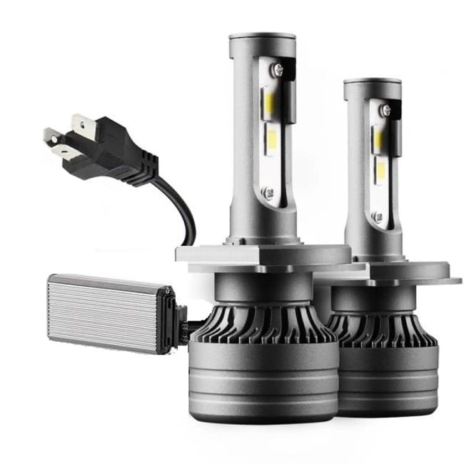 Set 2 Becuri Led Auto, H4, cu ventilator, 180w, 16000lm, Plug & Play, IP68, 6000k, 12V, canbus