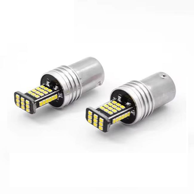 Set 2x Becuri Auto, Led BA15S, 16w, 900lm, 6000k, 12v, 45 smd, alb