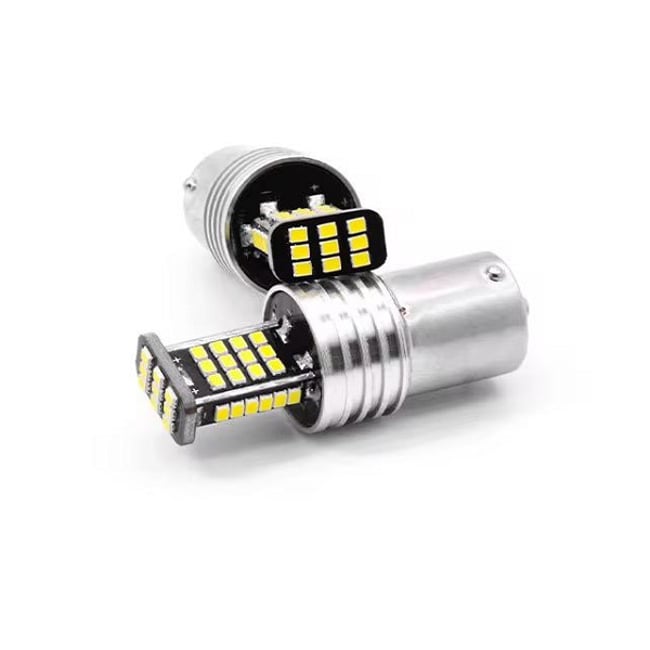Set 2x Becuri Auto, Led BA15S, 16w, 900lm, 6000k, 12v, 45 smd, alb