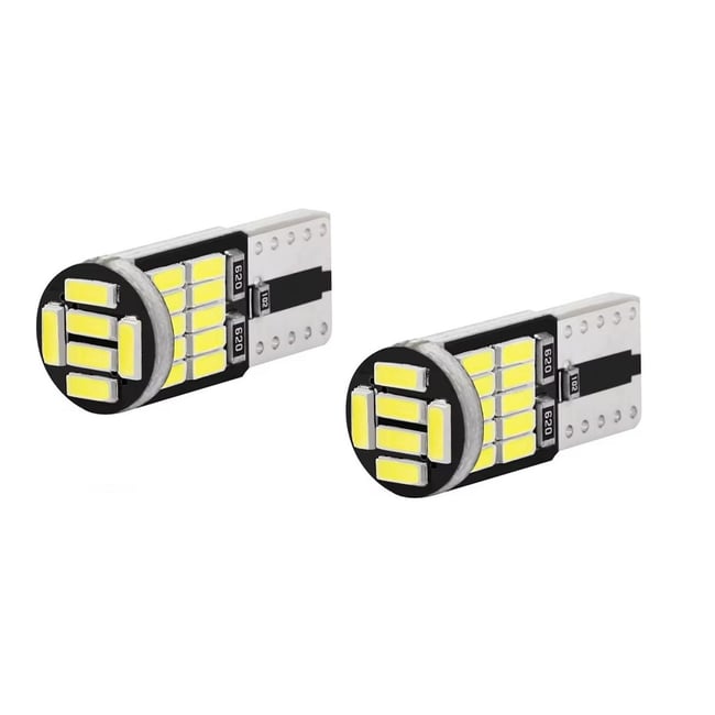 Set 2x Becuri Auto, Led T10, w5w, 6000k, 6W, 12v, 26 smd, alb
