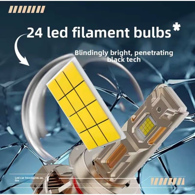 Set 2 becuri auto, Led H7 cu ventilator, 480w, 38.000lm, canbus, premium, tensiune 12v, lumina alba, +200%, ultra-performance