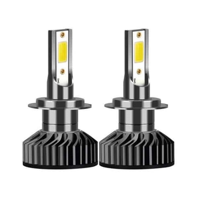 Set 2 Becuri Led Auto H7, cu ventilator, Canbus, 100W, Lumina Alb-Rece, 12.000lm, 9-32V