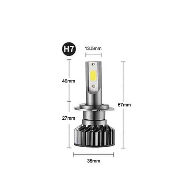 Set 2 Becuri Led Auto H7, cu ventilator, Canbus, 100W, Lumina Alb-Rece, 12.000lm, 9-32V