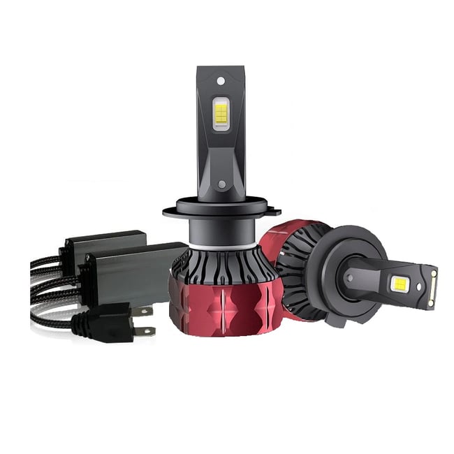 Set 2 Becuri Auto, Led H7 cu ventilator, 200w, 20000lm, IP68, 6000k, 9-16V, long life, canbus
