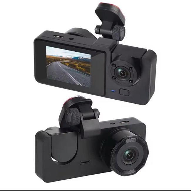 Camera Auto DVR, 3 camere, video Full HD 1080, display 2", G-Sensor, unghi 170 grade