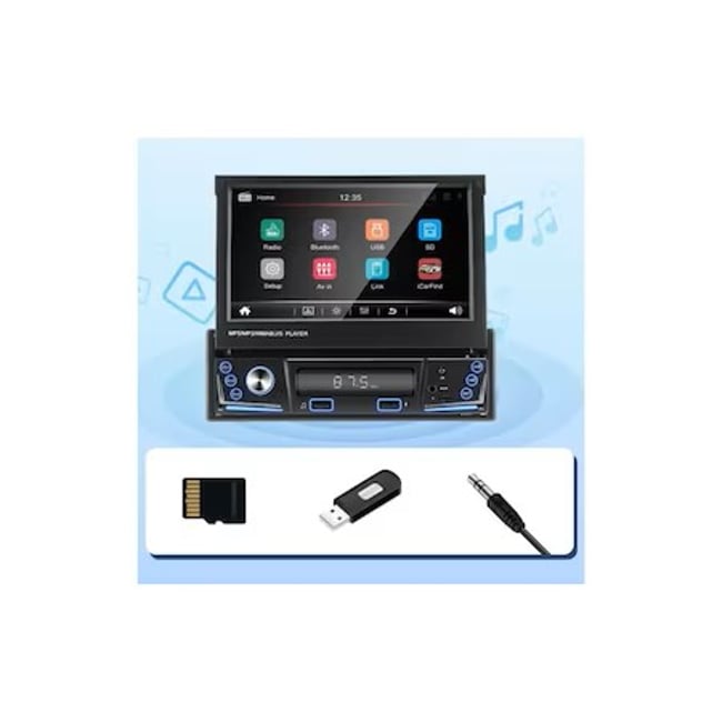 MP5 Player Auto cu Display Retractabil, 1DIN, Radio FM, Ecran 7'', Bluetooth, 60Wx4