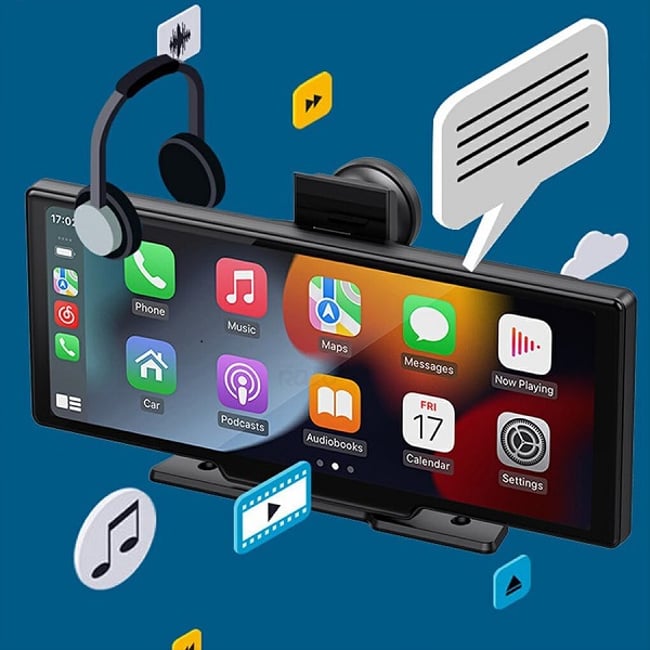 Sistem Navigatie Auto 10.5 inch, Carplay & Android, Bluetooth 5.1, Wi-Fi, Camera video 1080p, Ecran IPS HD Full-Touch, Fm, Aux