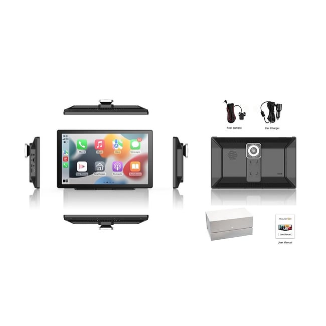 Sistem Navigatie Auto 9.8 inch, Carplay & Android, Bluetooth 5.1,Camera video 1080p, Ecran IPS HD Full-Touch, Fm, Aux