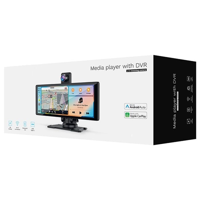 Sistem Navigatie Auto 9 inch, Apple Carplay & Android, Bluetooth, camera video 1440p + camera marsarier 1080p, WIFI, ecran IPS HD Full-Touch, Aux