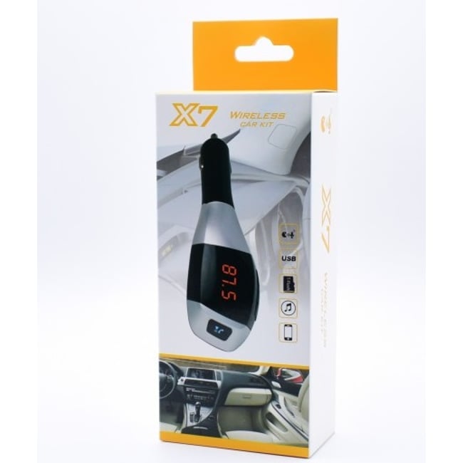 Modulator FM cu bluetoth, 2 usb, mp3, redare usb/microsd, functie handsfree, X7