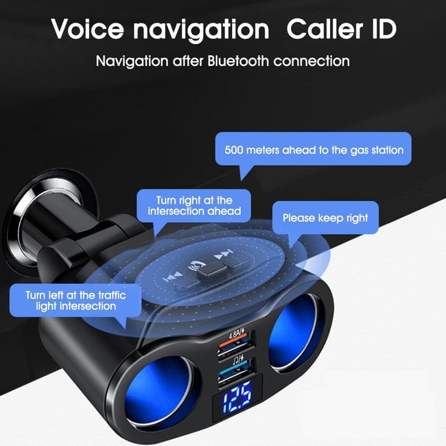 Modulator fm cu bluetooth, 2 usb, mp3, adaptor bricheta, functie handsfree, A9