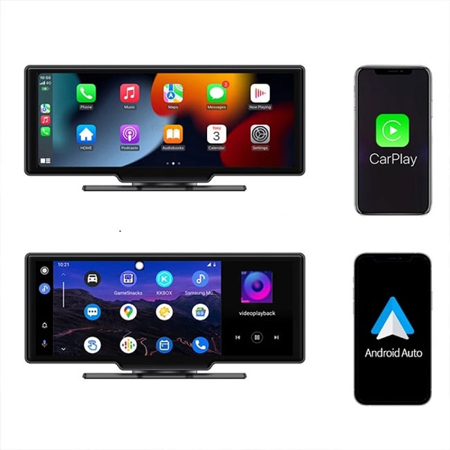 Sistem Navigatie Auto 10.5 inch, Carplay & Android, Bluetooth 5.1, Wi-Fi, Camera video 1080p, Ecran IPS HD Full-Touch, Fm, Aux