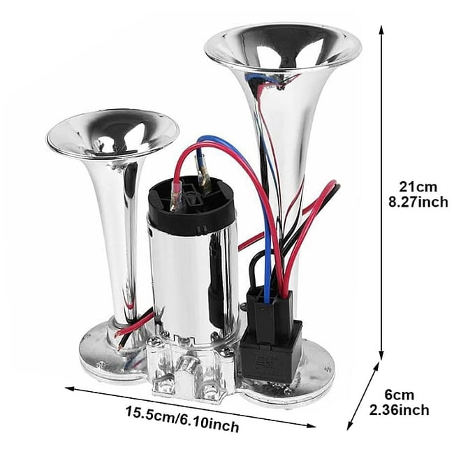 Claxon Chrome SL 1020 cu 2 goarne si compresor putere 12V / 24V