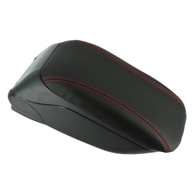 Cotiera auto universala neagra, rabatabila, piele ecologica, cusatura rosie