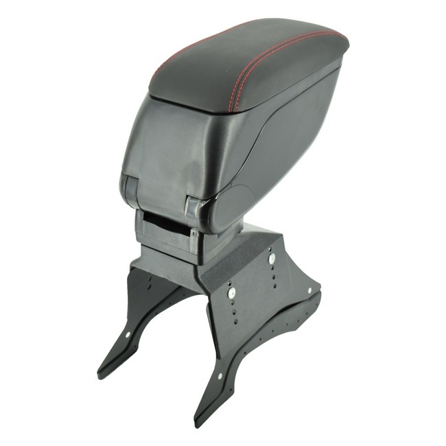 Cotiera auto universala neagra, rabatabila, piele ecologica, cusatura rosie