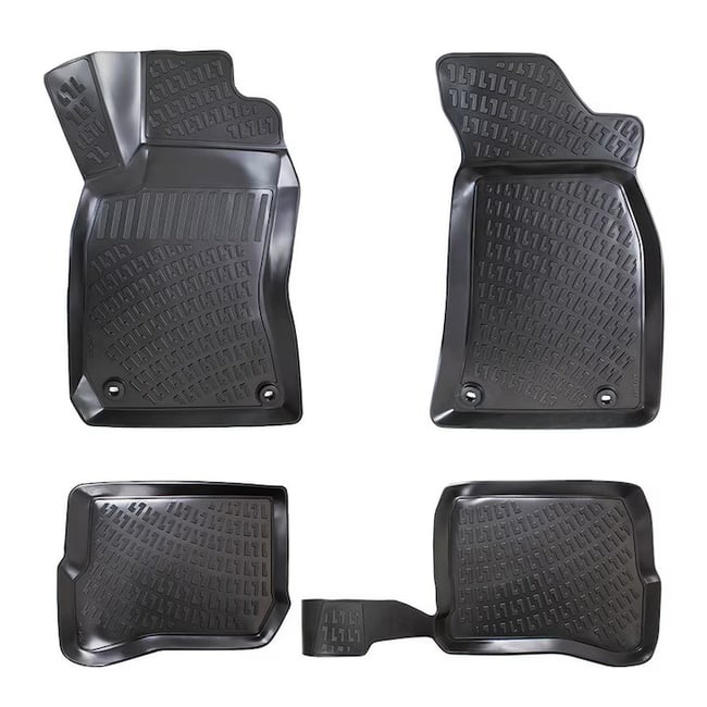 Set 4 covorase auto din cauciuc tip tavita compatibile Volkswagen Passat B5 / B5.5, 1996-2005, negru