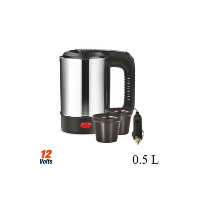 Termos electric cu cablu si 2 cani, priza auto 12V, 150W, capacitate 500ml, otel inoxidabil