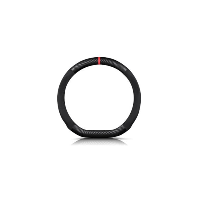 Husa volan sport tesit, imitatie piele si carbon, marime M