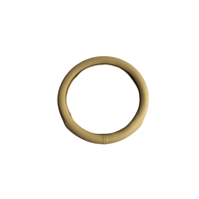 Husa volan imitatie piele cu gaurele, marime M, 37-39cm, culoare Bej