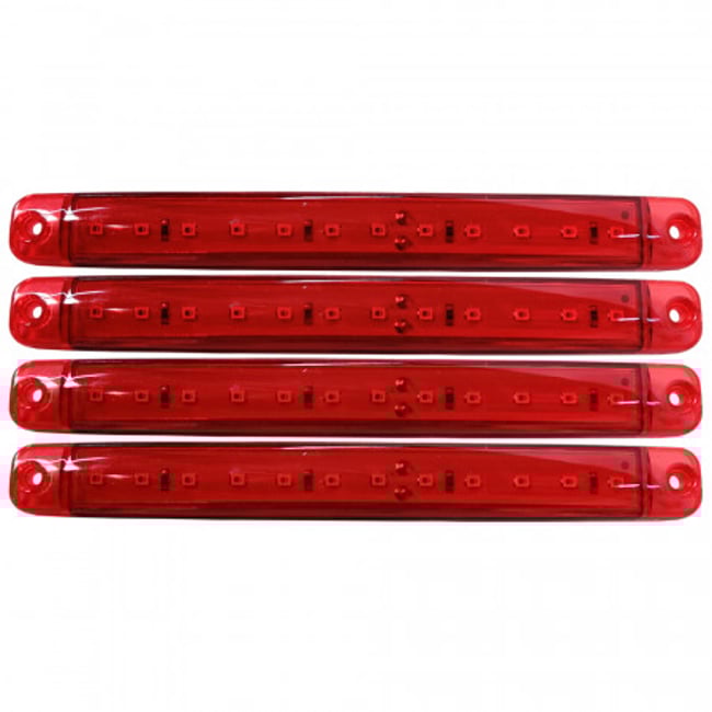 Lampa Gabarit cu 12 LED-uri 12/24V Set 4buc, Rosu
