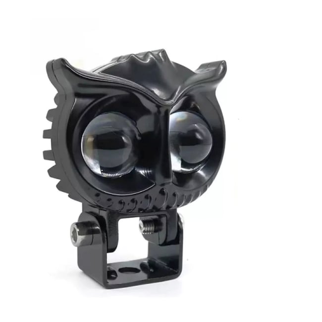 Proiector led Off-Road, moto, ATV cu lupa 50W, 12V - 24V, model bufnita, 2 faze alb si galben