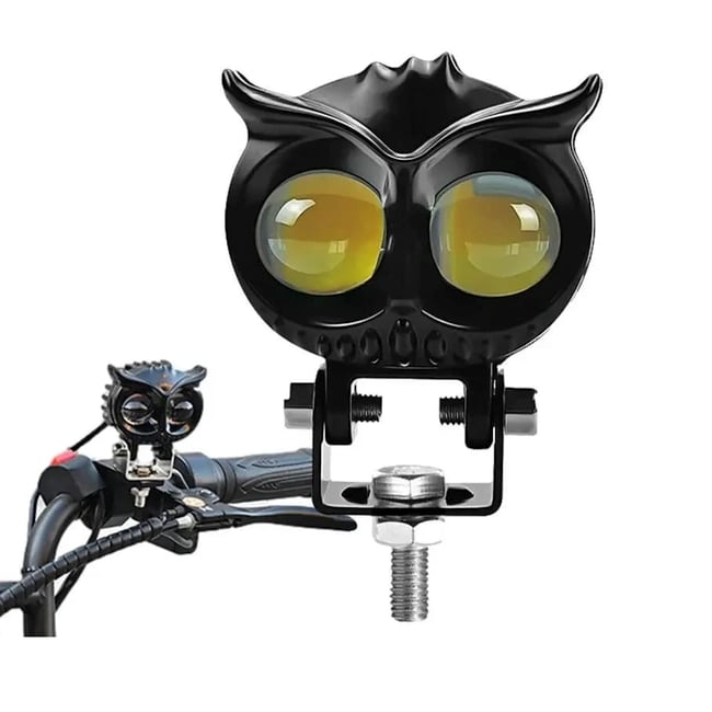 Proiector led Off-Road, moto, ATV cu lupa 50W, 12V - 24V, model bufnita, 2 faze alb si galben
