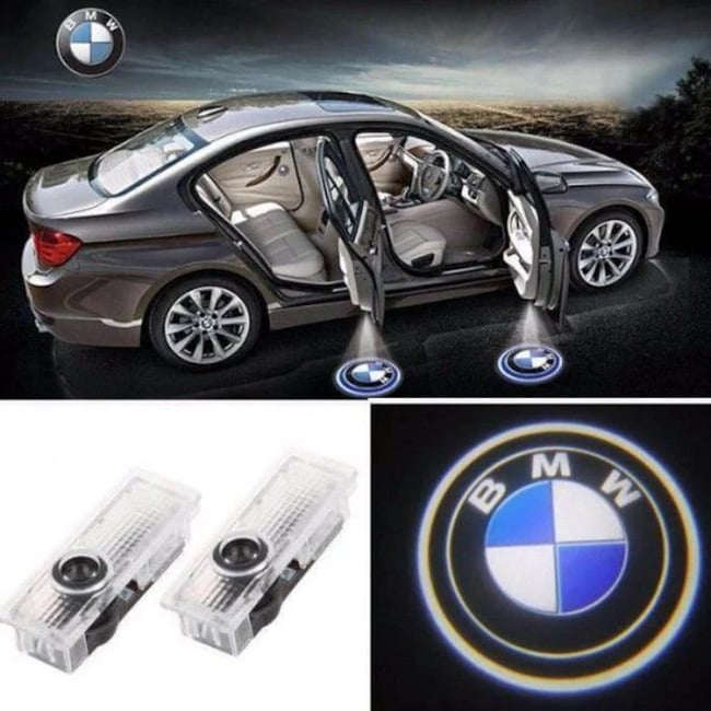 Set 2 lampi portiere auto compatibile BMW E90, E60, F10, F01, Seria 3, Seria 5, Seria 6, Seria 7, Lampi Usi Auto Cu Logo Proiectie Tip Holograma, Tehnologie LED, Instalare Plug & Play, Lumina Clara Si Vizibila, Design Premium