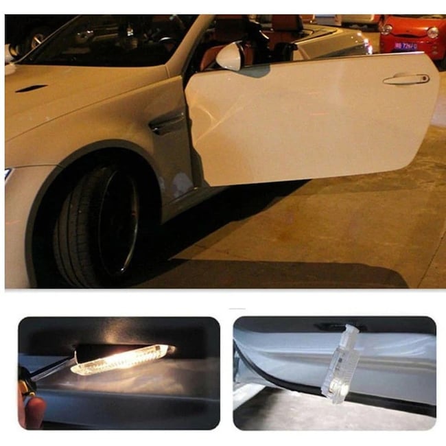 Set 2 lampi portiere auto compatibile BMW E90, E60, F10, F01, Seria 3, Seria 5, Seria 6, Seria 7, Lampi Usi Auto Cu Logo Proiectie Tip Holograma, Tehnologie LED, Instalare Plug & Play, Lumina Clara Si Vizibila, Design Premium