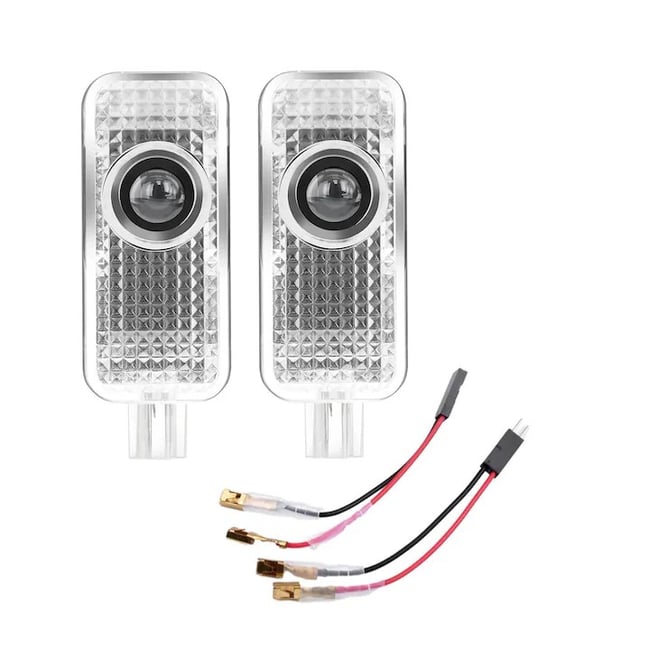 Set 2 bucati emblema Logo LED pentru portiera dedicata marca auto Audi A3, A4, A5, A6, A7, Q3, Q5, Q7 Plug and Play, Alb