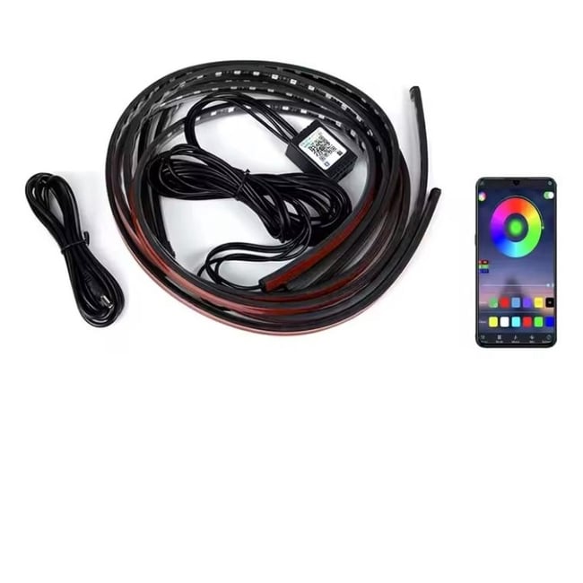 Kit lumini ambientale symphony LED pentru exterior, 120 x 150, rgb, control din aplicatie, telecomanda, ip68, 12v