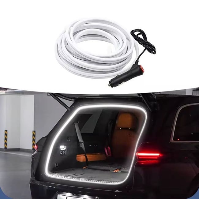 Banda LED Portbagaj Auto, lungime 5 metri, iluminare Alb-Rece, 12V