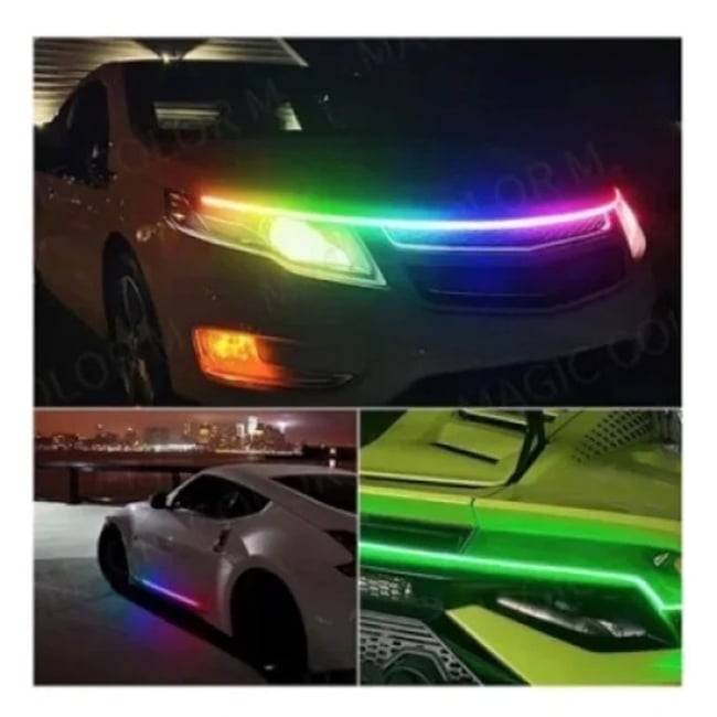 Banda decorativa led RGB pentru masina lungime 1,8m 12V cu aplicatie