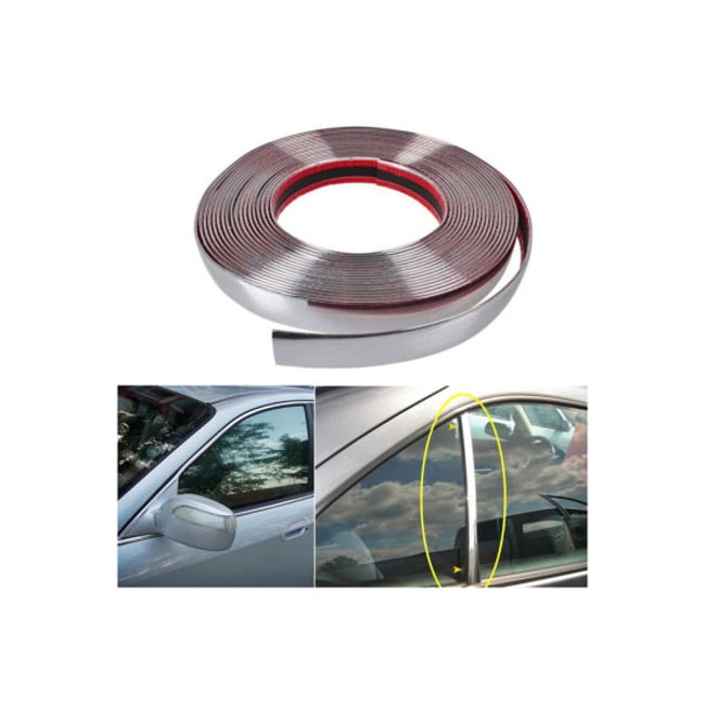 Rola ornament autoadeziv, 10mm x 15m, culoare Crom SILVER